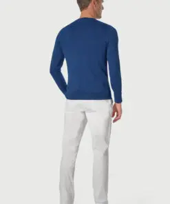 Alternative view of Noah Dark Blue Stitch Knit Cotton Crew Neck Jumper