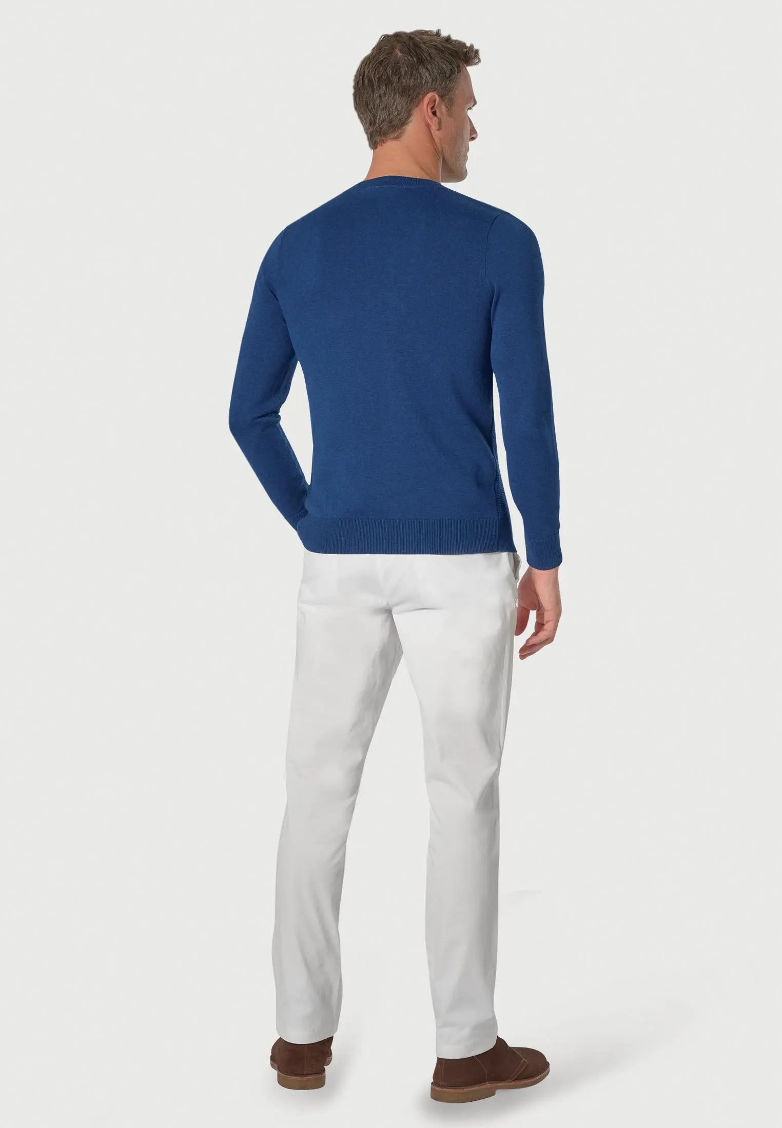 Noah Dark Blue Stitch Knit Cotton Crew Neck Jumper - Image 2