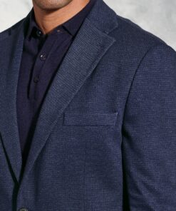 Alternative view of Tailored Fit Norton Navy Subtle Puppytooth Jersey Jacket