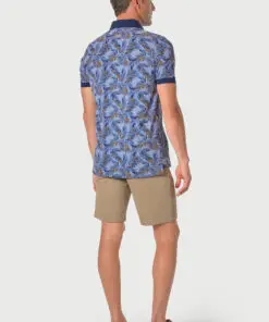 Alternative view of Okker Pure Cotton Palm Print Pique Polo Shirt
