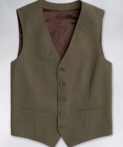 Tailored Fit Oliver Moss Melange Wool Blend Suit Waistcoat