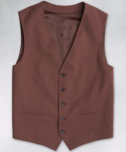 Tailored Fit Oliver Rust Melange Wool Blend Suit Waistcoat