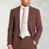 Tailored Fit Oliver Rust Melange Wool Blend Suit Jacket