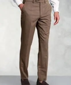 Regular Fit Olney Caramel Flannel Trouser