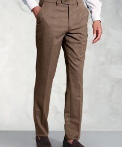 Tailored Fit Olney Caramel Flannel Trouser