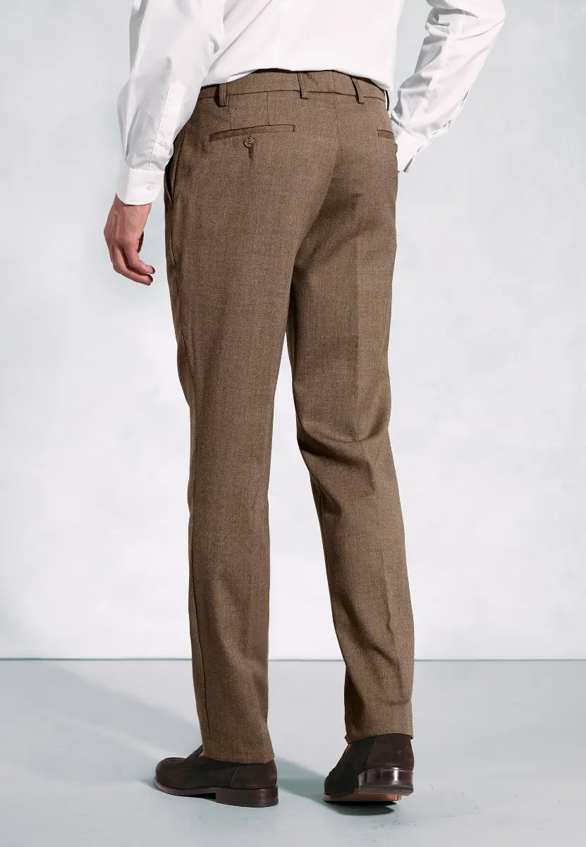Tailored Fit Olney Caramel Flannel Trouser - Image 2