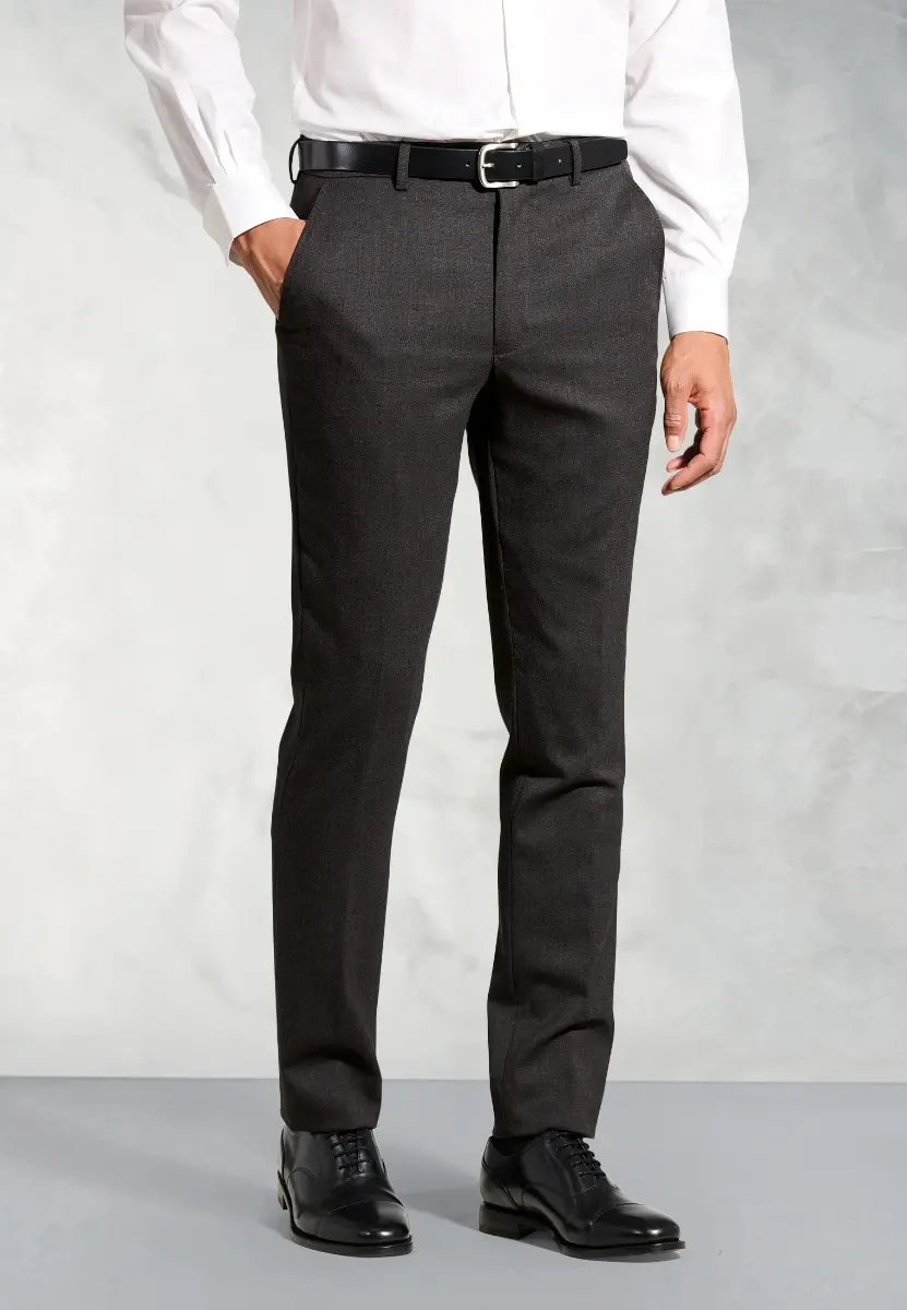 Tailored Fit Olney Charcoal Flannel Trousers