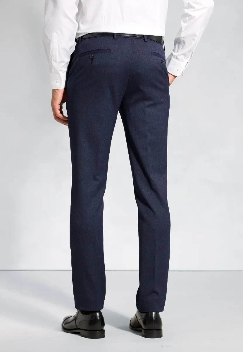 Regular Fit Olney Air Force Blue Flannel Trousers - Image 2