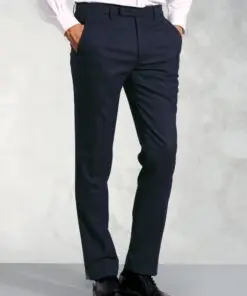 Tailored Fit Olney Navy Flannel Trouser