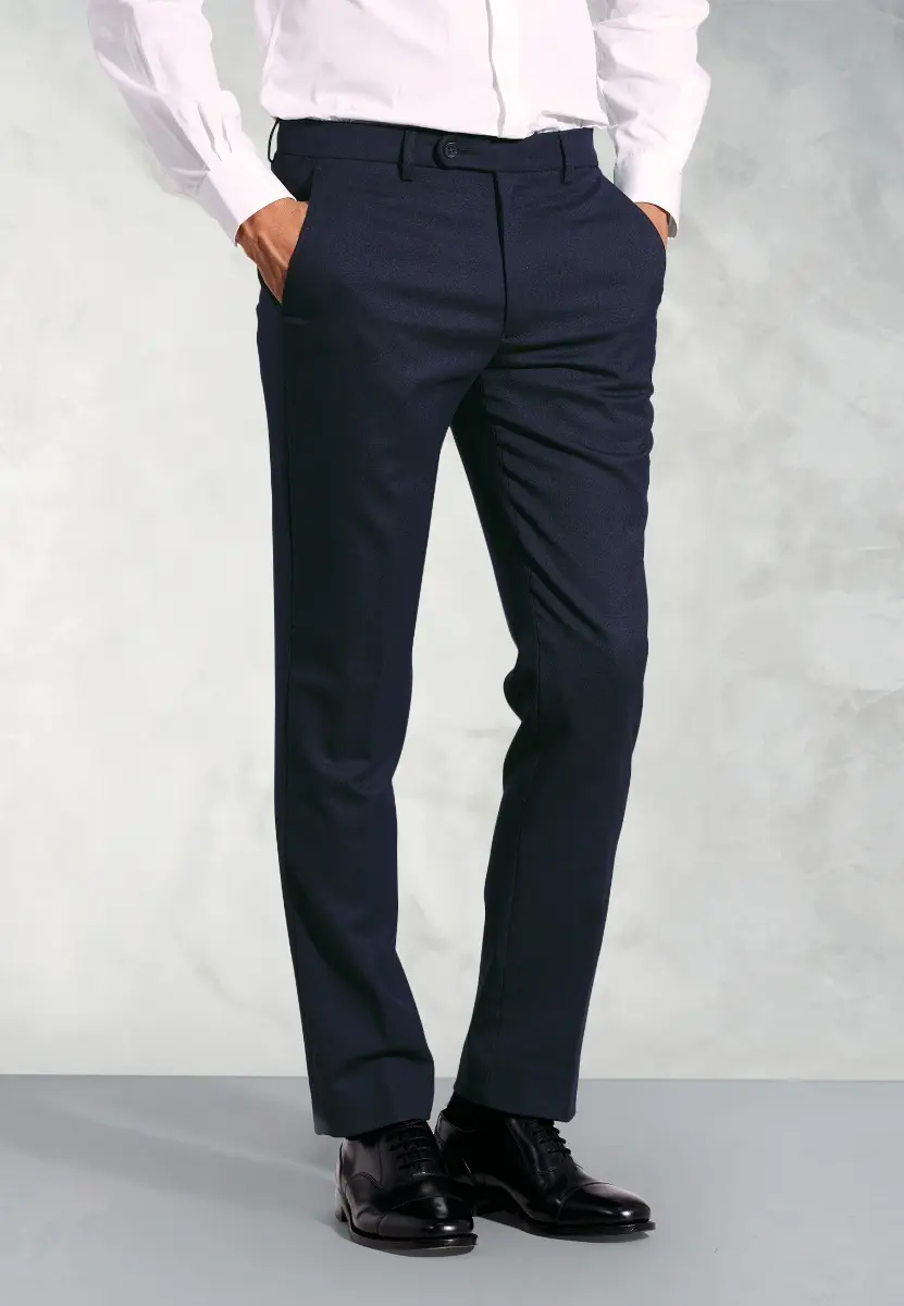 Tailored Fit Olney Navy Flannel Trouser
