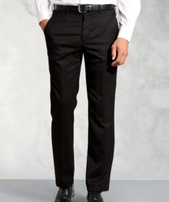 Regular Fit Olney Black Flannel Trouser