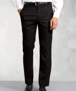 Regular Fit Olney Black Flannel Trouser