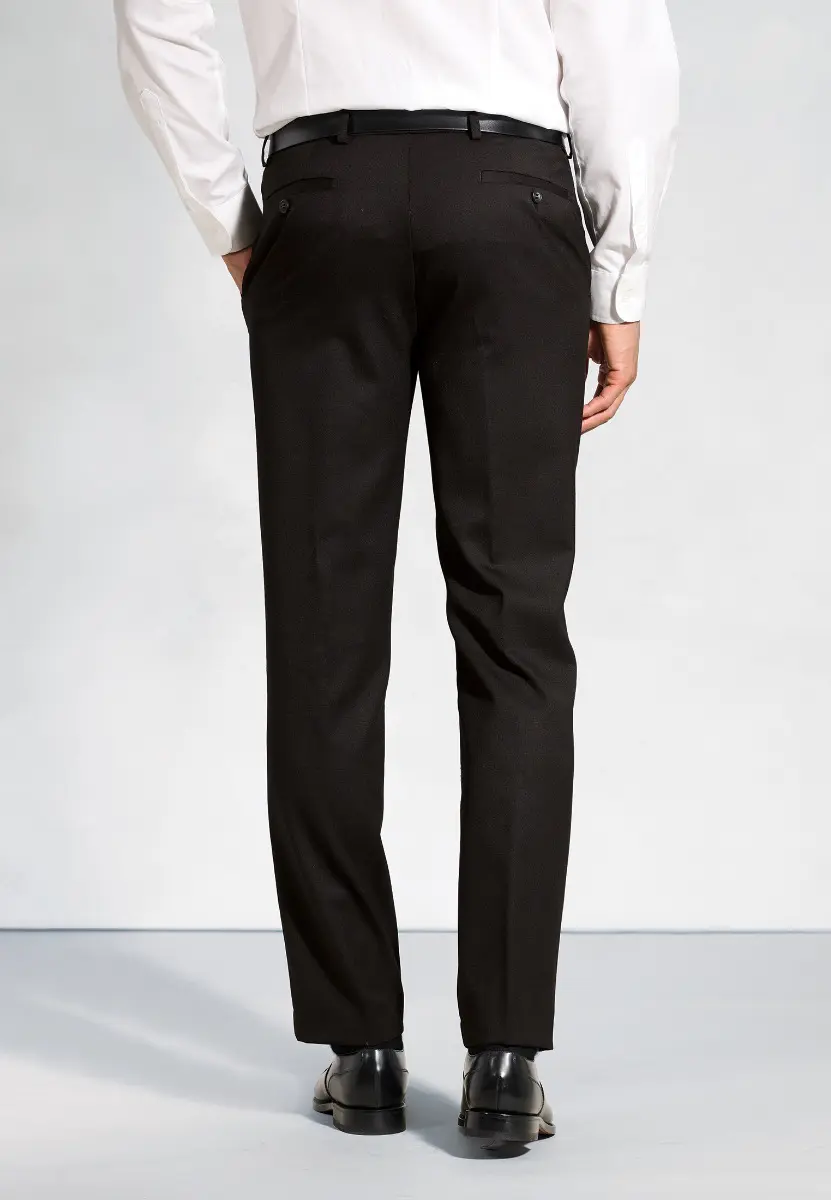Regular Fit Olney Black Flannel Trouser - Image 2