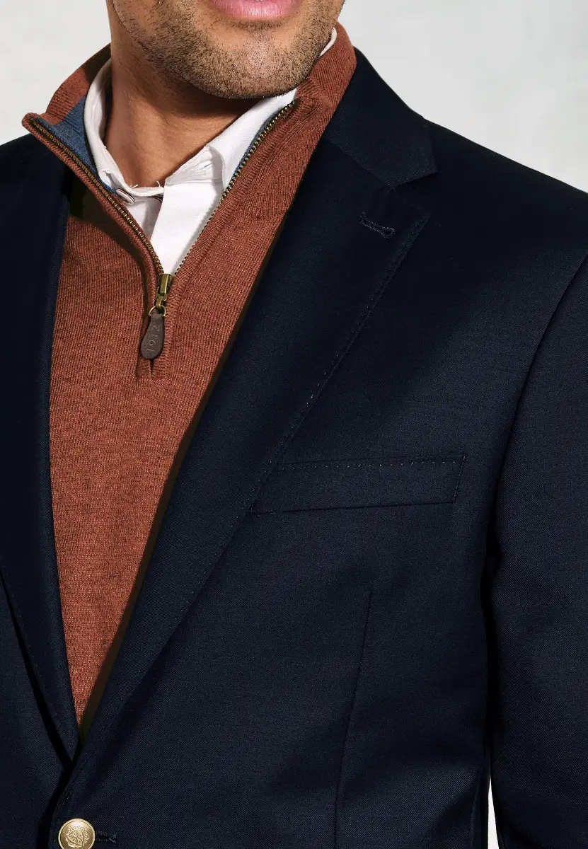 Regular Fit Otley Navy Pure New Wool Blazer - Image 2