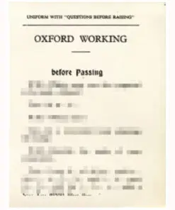 Oxford Working Passing Card