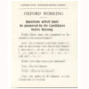 Oxford Working Passing Card
