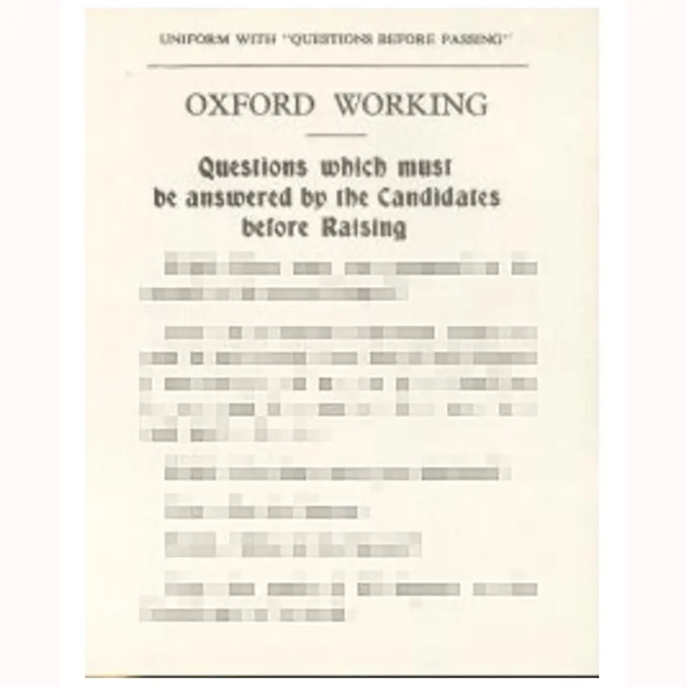 Oxford Working Passing Card