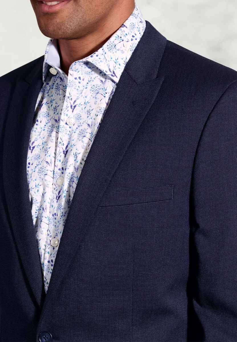 Tailored Fit Pegasus Navy Pin Dot Washable Suit Jacket - Image 2