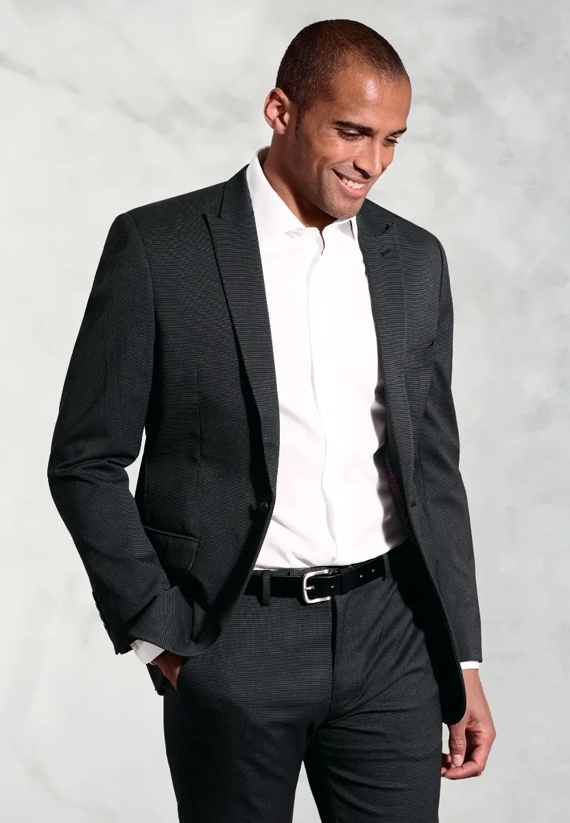Tailored Fit Pegasus Charcoal Pin Dot Washable Suit Jacket