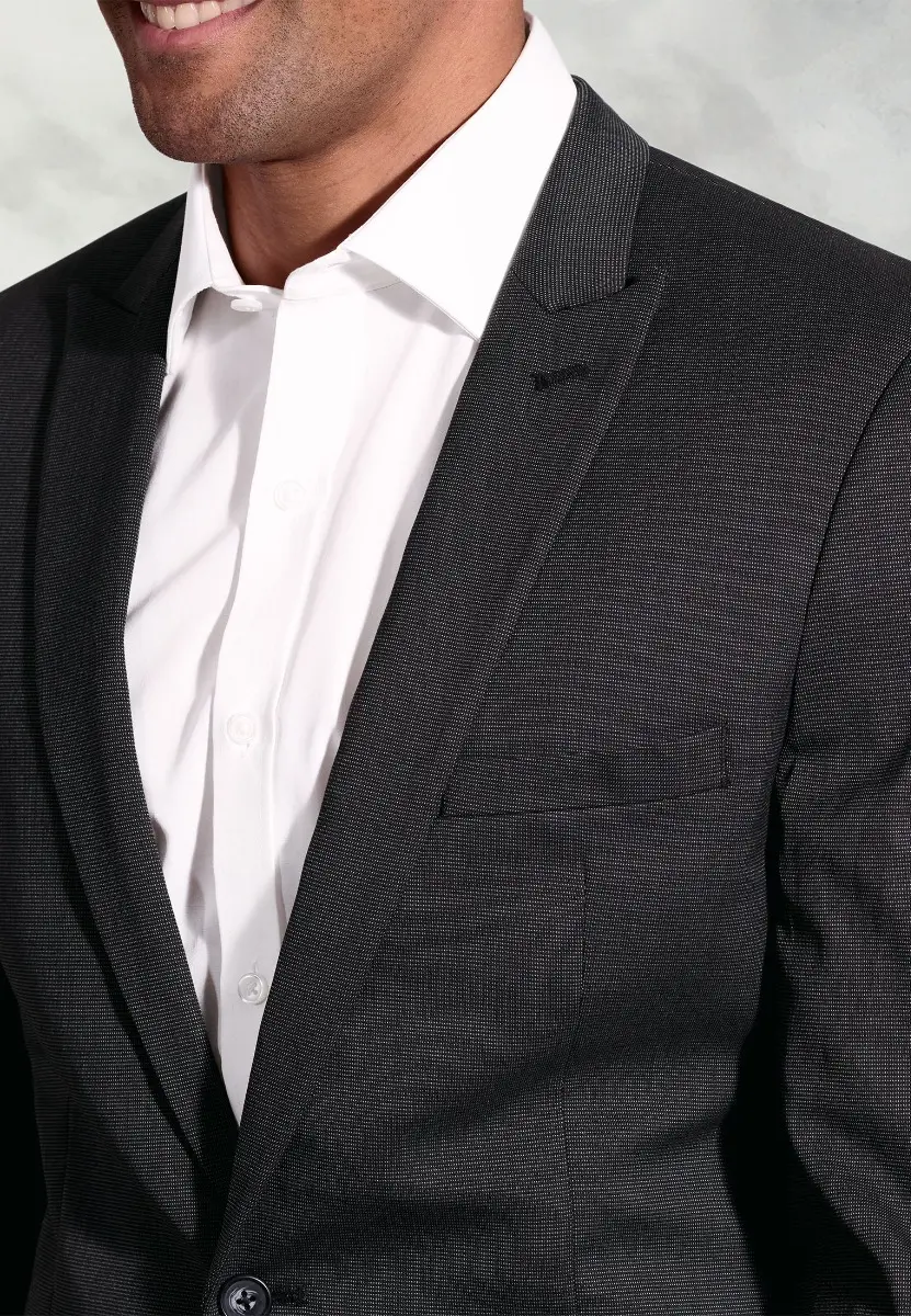 Tailored Fit Pegasus Charcoal Pin Dot Washable Suit Jacket - Image 2