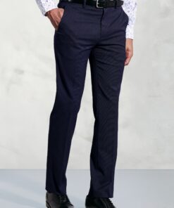 Tailored Fit Pegasus Navy Pin Dot Washable Suit Trousers