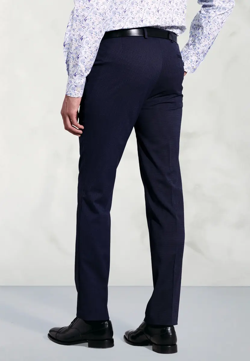 Tailored Fit Pegasus Navy Pin Dot Washable Suit Trousers - Image 2