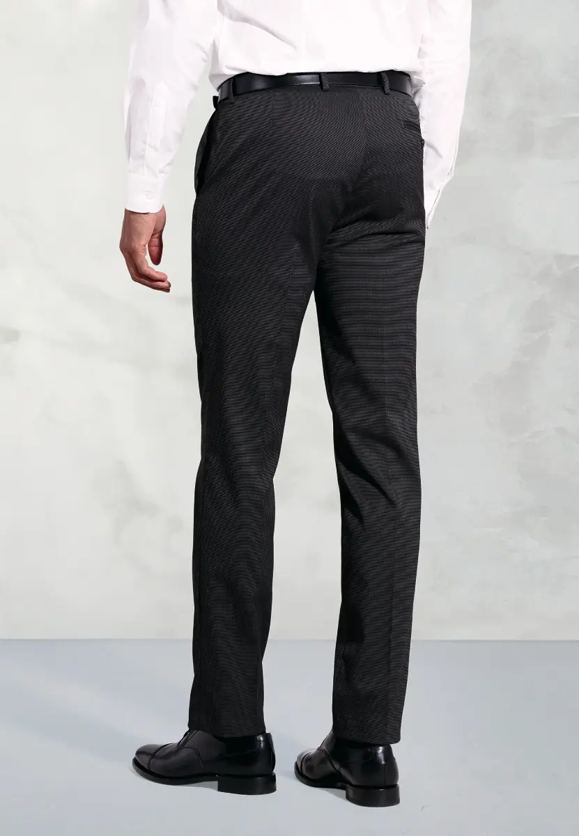 Tailored Fit Pegasus Charcoal Pin Dot Washable Suit Trousers - Image 2