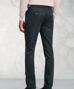 Alternative view of Tailored Fit Penn Navy Single Pleat Tapered-Leg Linen Cotton Trousers