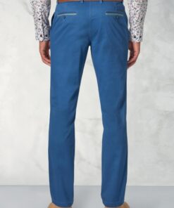 Alternative view of Regular Fit Perry Blue Fine Twill Stretch Cotton Trousers