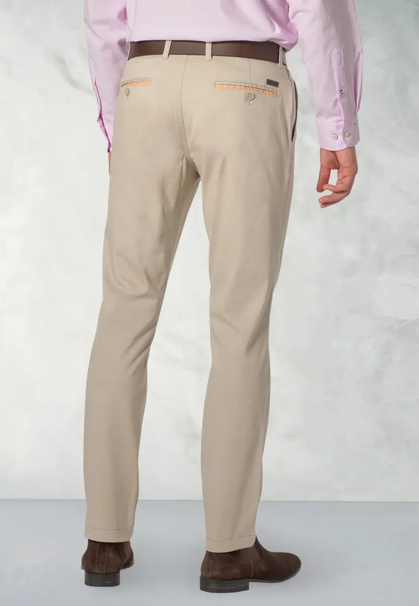 Regular Fit Perry Stone Fine Twill Stretch Cotton Trousers - Image 2