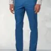 Tailored Fit Perry Blue Fine Twill Stretch Cotton Trousers