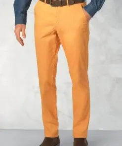 Regular Fit Perry Peach Fine Twill Stretch Cotton Trousers