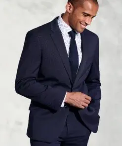 Tailored Fit Phoenix Navy Pin Dot Suit Jacket