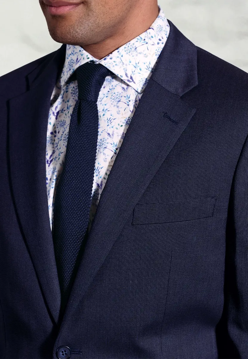 Tailored Fit Phoenix Navy Pin Dot Suit Jacket - Image 2