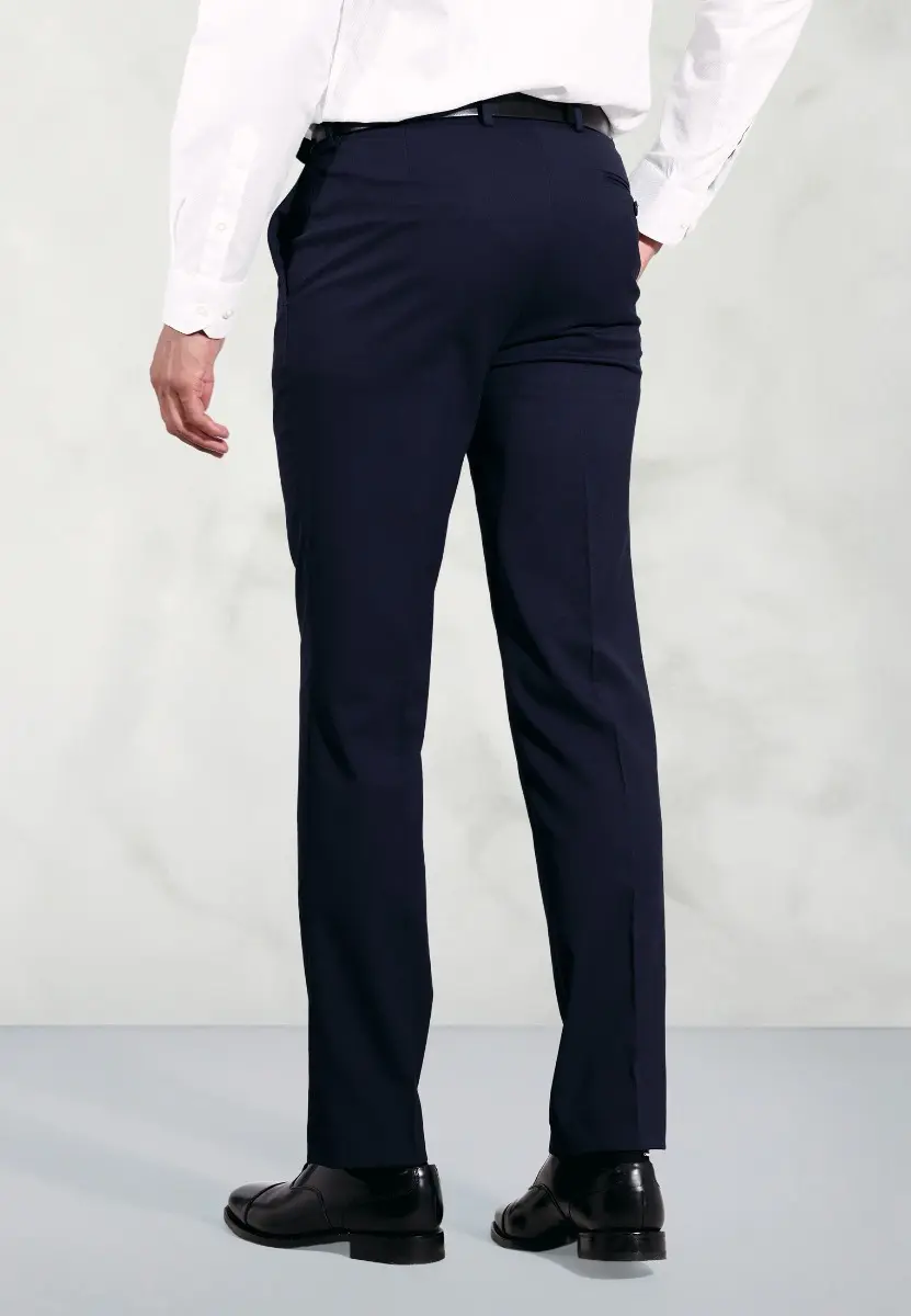Tailored Fit Phoenix Navy Suit Trousers - Image 2
