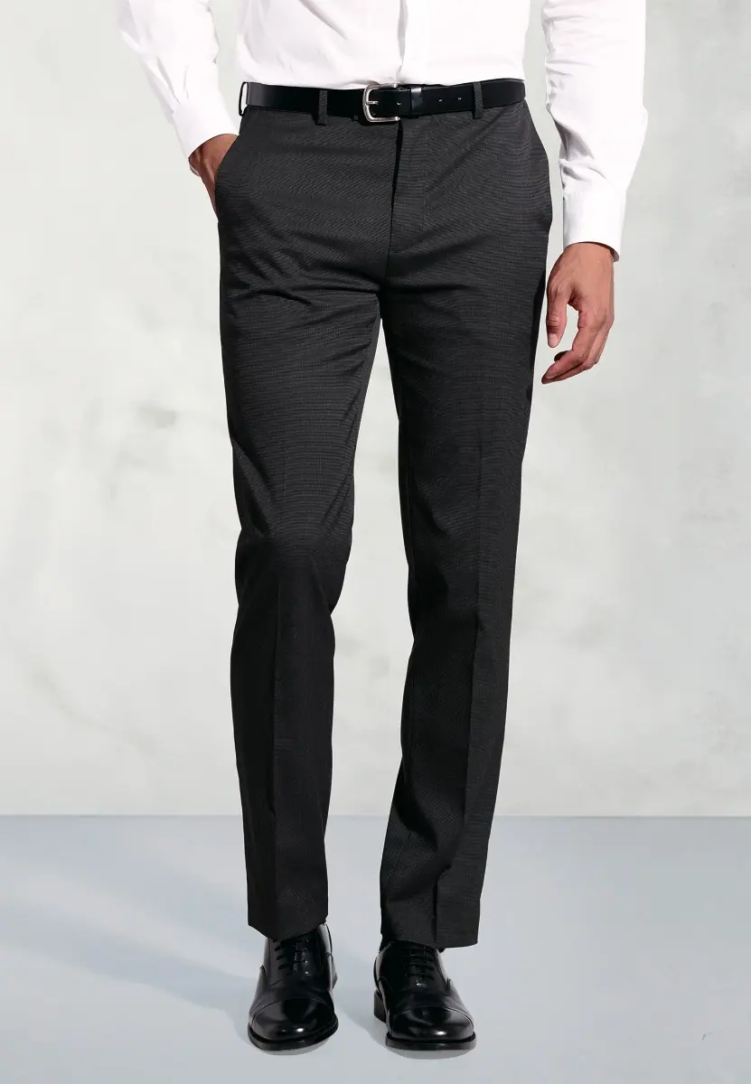 Tailored Fit Phoenix Charcoal Pin Dot Suit Trousers