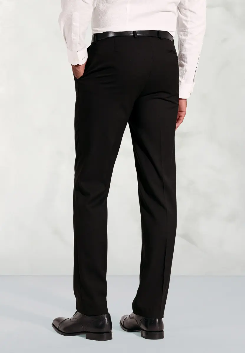 Tailored Fit Phoenix Black Suit Trousers - Image 2