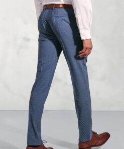 Alternative view of Tailored Fit Reeve Air Force Blue Microcheck Wool Rich Trouser