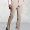 Tailored Fit Reeve Oatmeal Microcheck Wool Rich Trouser