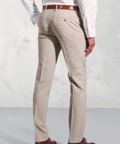 Alternative view of Tailored Fit Reeve Oatmeal Microcheck Wool Rich Trouser
