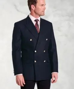 Regular Fit Reigate Navy Pure New Wool Double Breasted Blazer