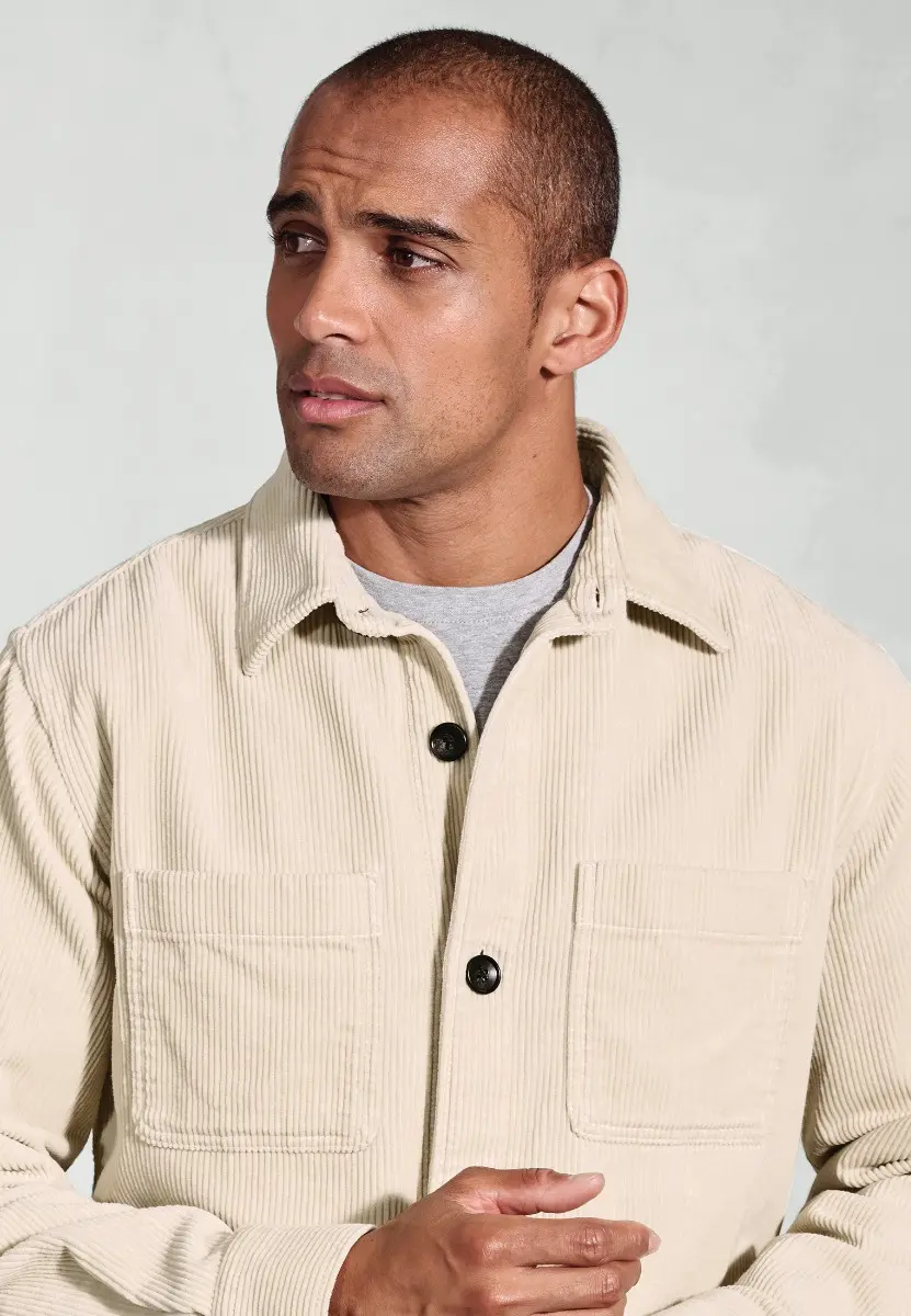 Richards Ecru Corduroy Overshirt - Image 2