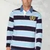 Richardson Sky Blue Pure Cotton Stripe Rugby Shirt