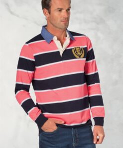 Richardson Coral Pure Cotton Stripe Rugby Shirt
