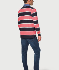 Alternative view of Richardson Coral Pure Cotton Stripe Rugby Shirt