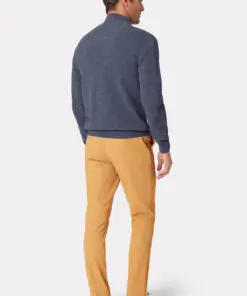 Alternative view of Ricky Denim Blue Pique Knit Zip Neck Jumper