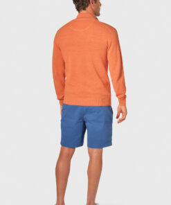 Alternative view of Ricky Salmon Pique Knit Zip Neck Jumper