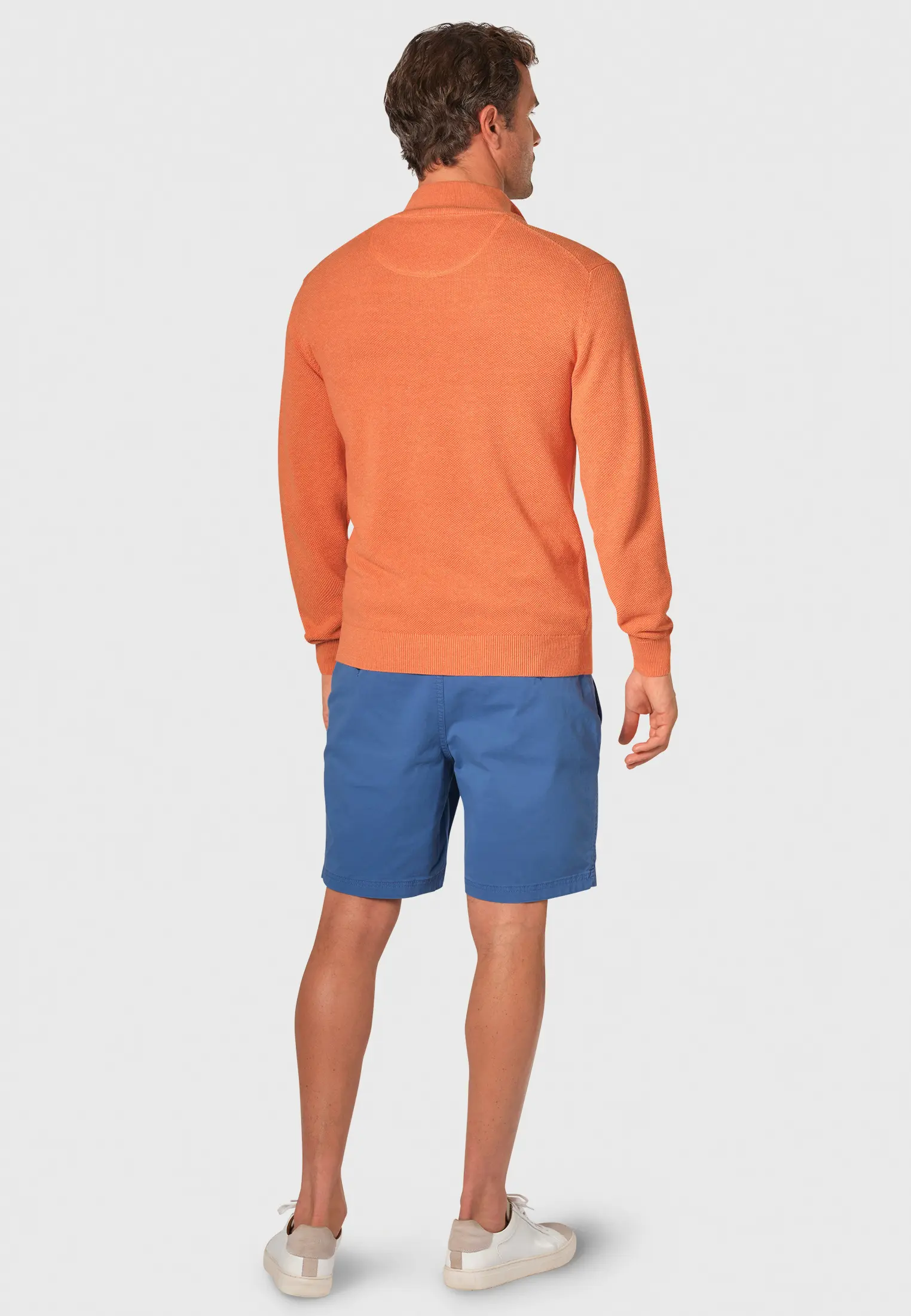 Ricky Salmon Pique Knit Zip Neck Jumper - Image 2