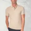 Riggs Pure Cotton Oatmeal Brick Knit Polo Shirt
