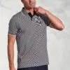Ruffalo Navy Fine Stripe Cotton Jersey Polo Shirt
